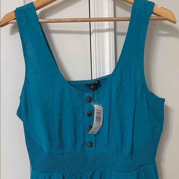 NWT Torrid Turquoise Button-Front Tank Top - Picture 5 of 6